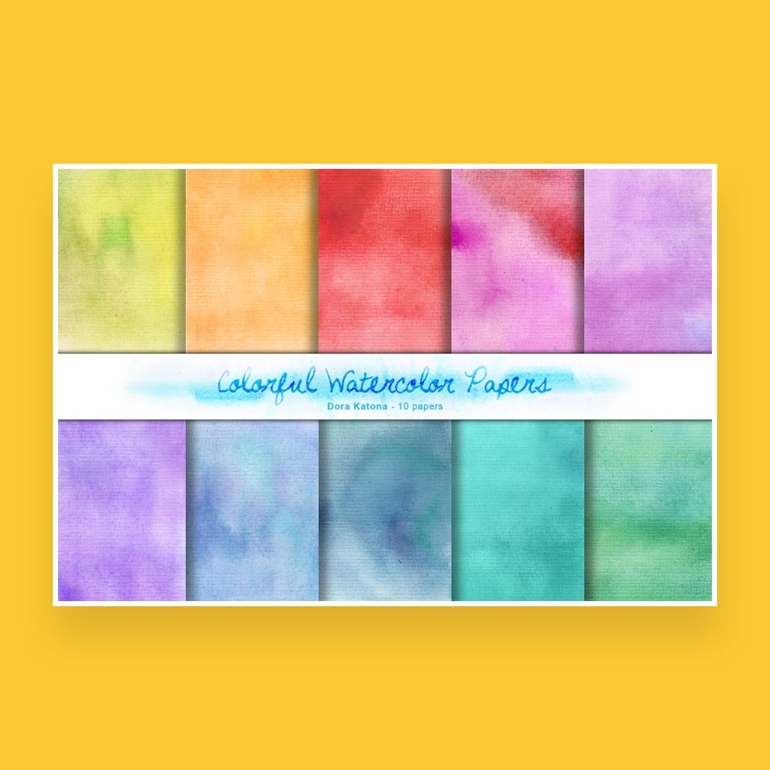 Сolorful watercolor papers.