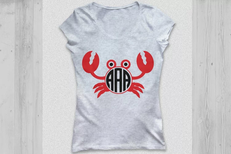 crab svg t-shirt mockup.