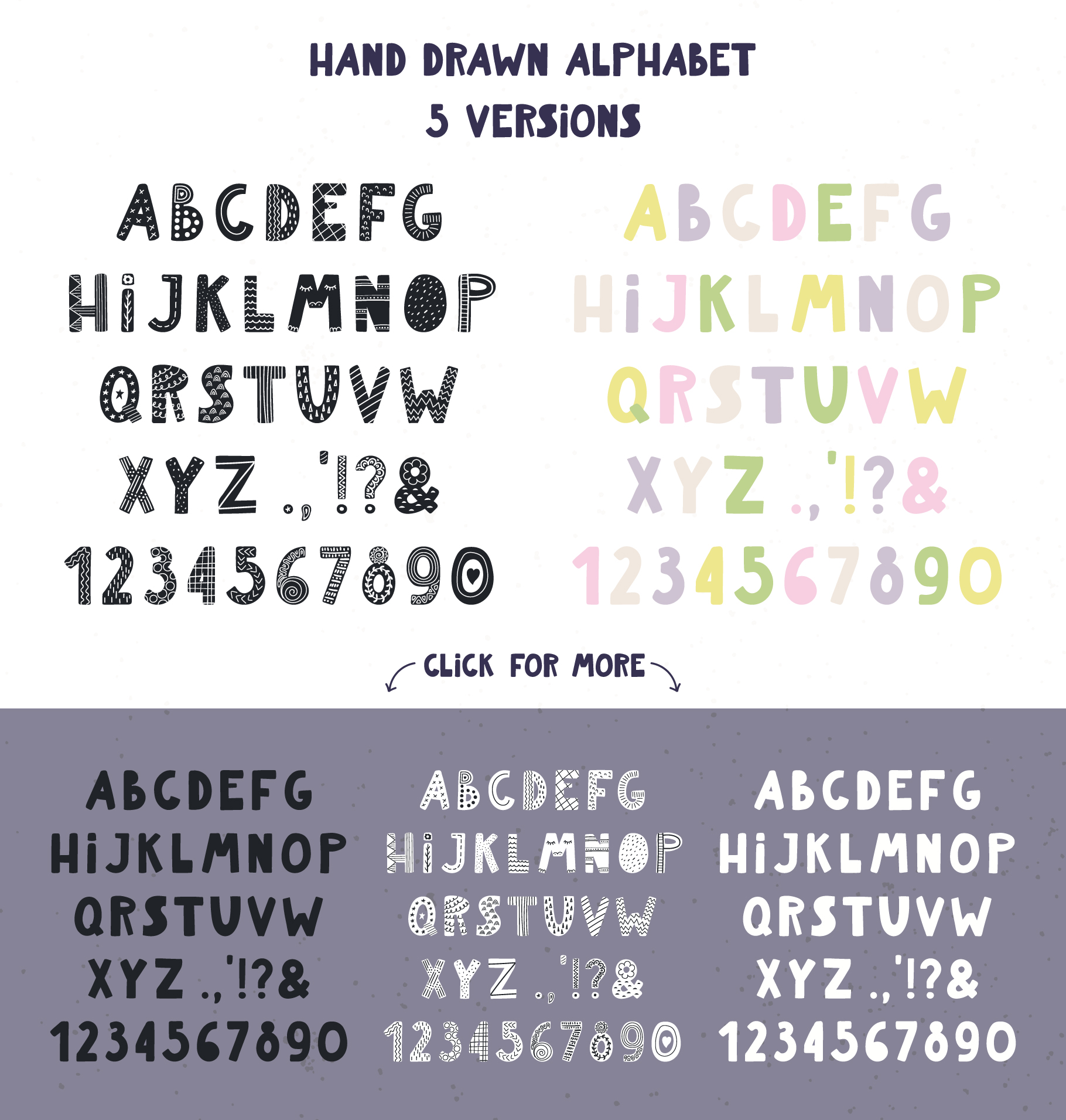 Alphabet font prediction in different styles.