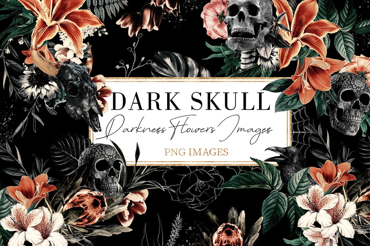 dark skull illustrations.