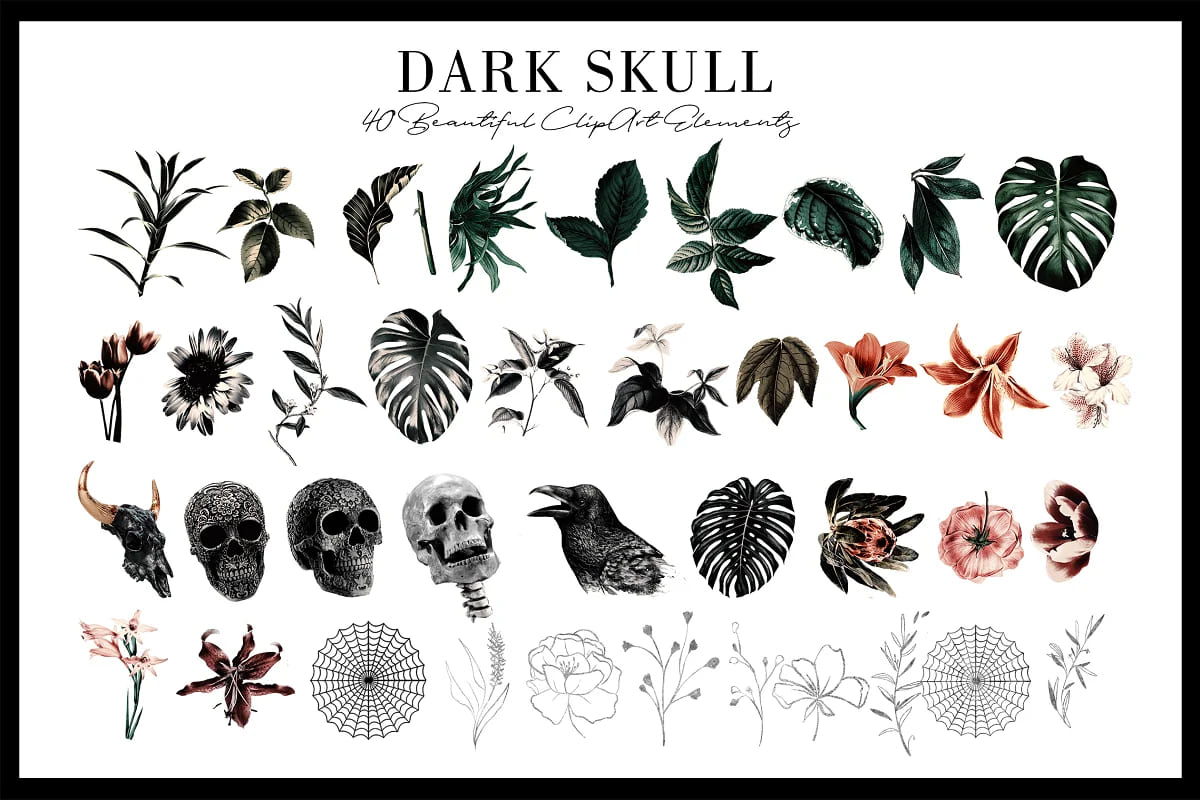 dark skull elements.