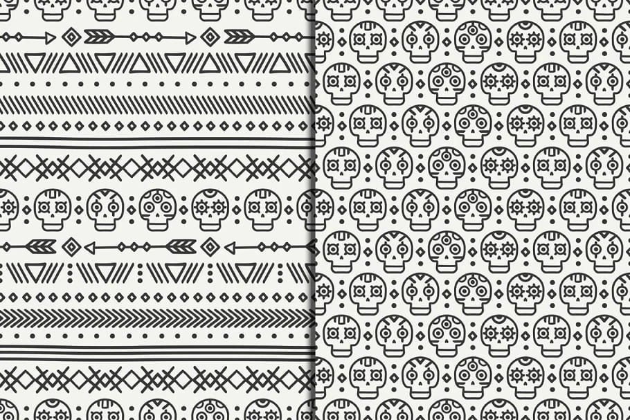 day of the dead pattern with skulls for your design.