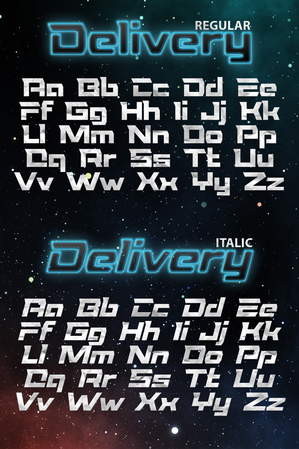 Delivery font of pinterest.