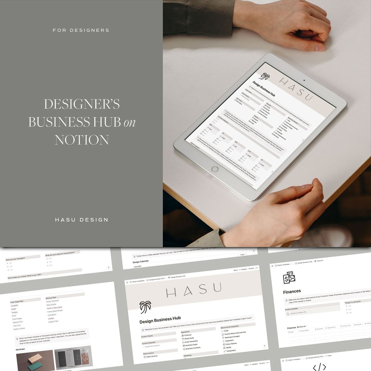 Designer's Business Hub on Notion cover image.