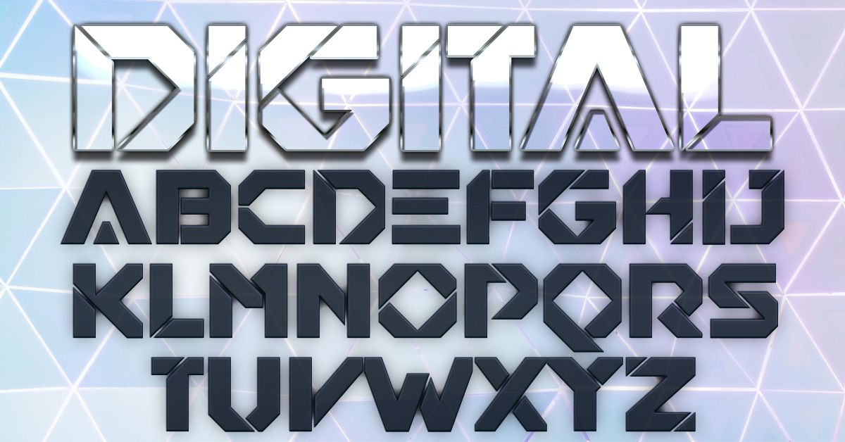 Digital font for facebook.