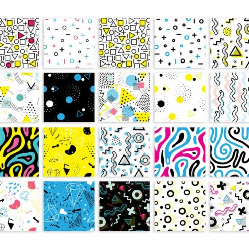 50 Seamless Patterns In 80s Style | Master Bundles