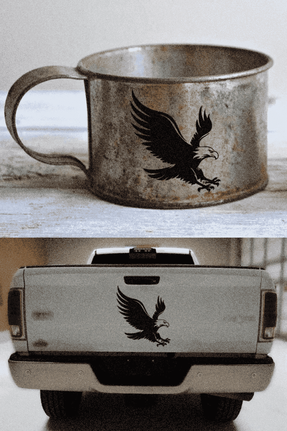 Eagle,American Eagle, American Symbol - Eagle Print On The Car And Cup.
