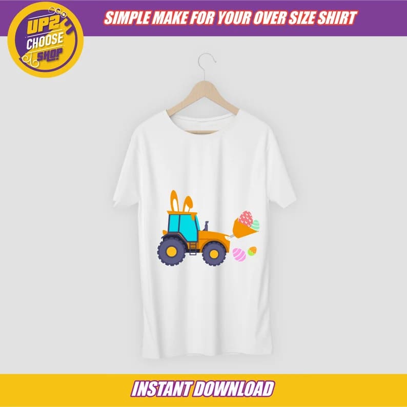 easter tractor svg t-shirt mockup.