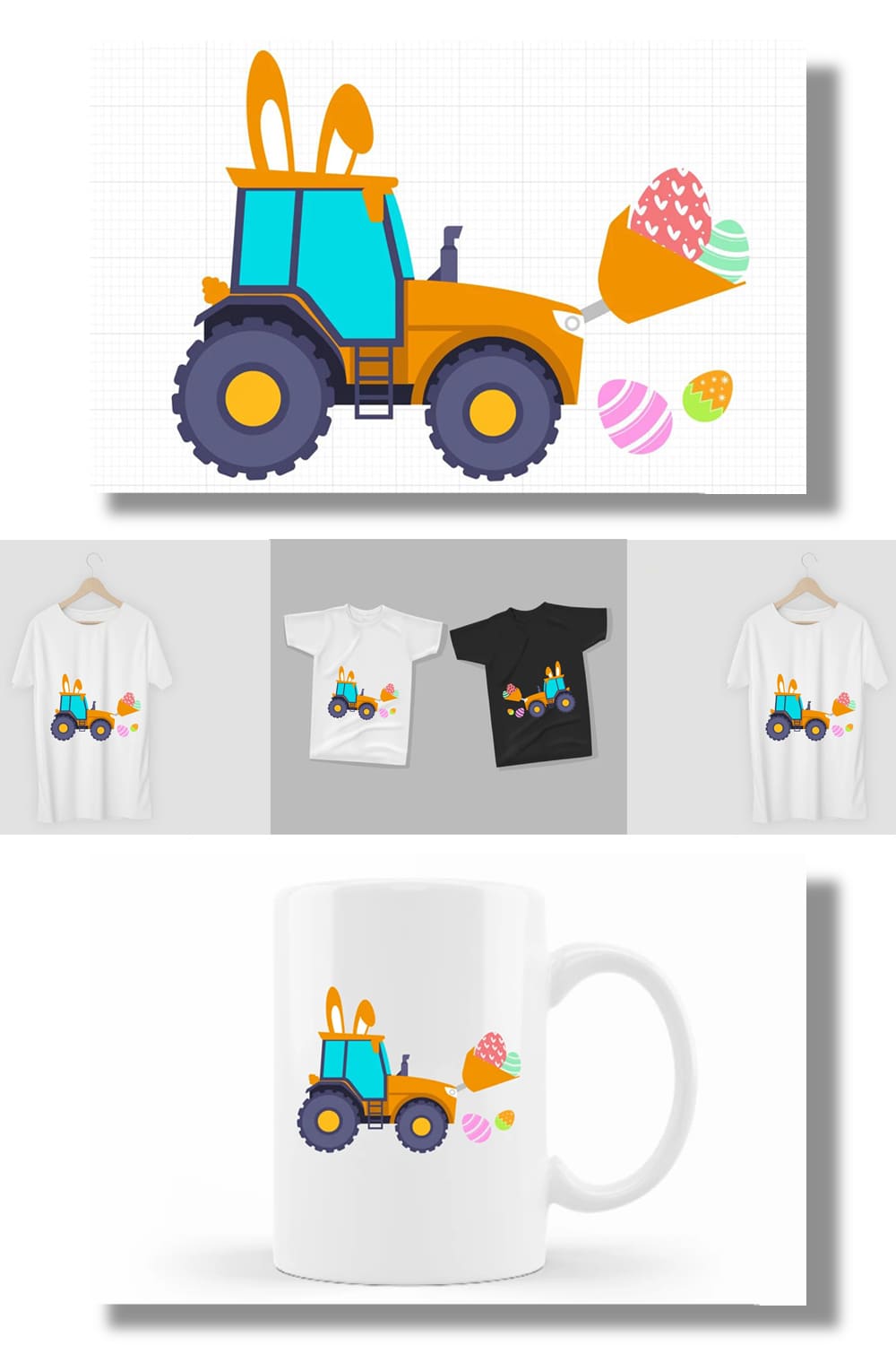 easter tractor svg image.
