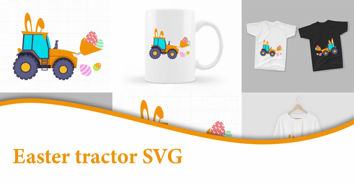 Easter Tractor SVG facebook image.