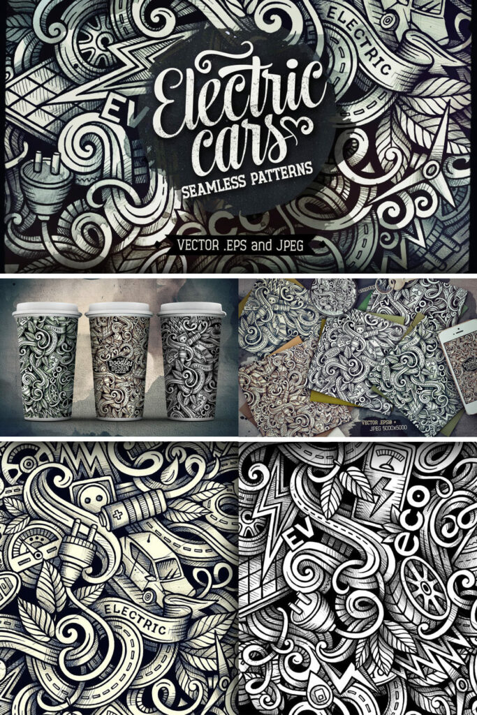 Electric Cars Graphics Patterns – MasterBundles