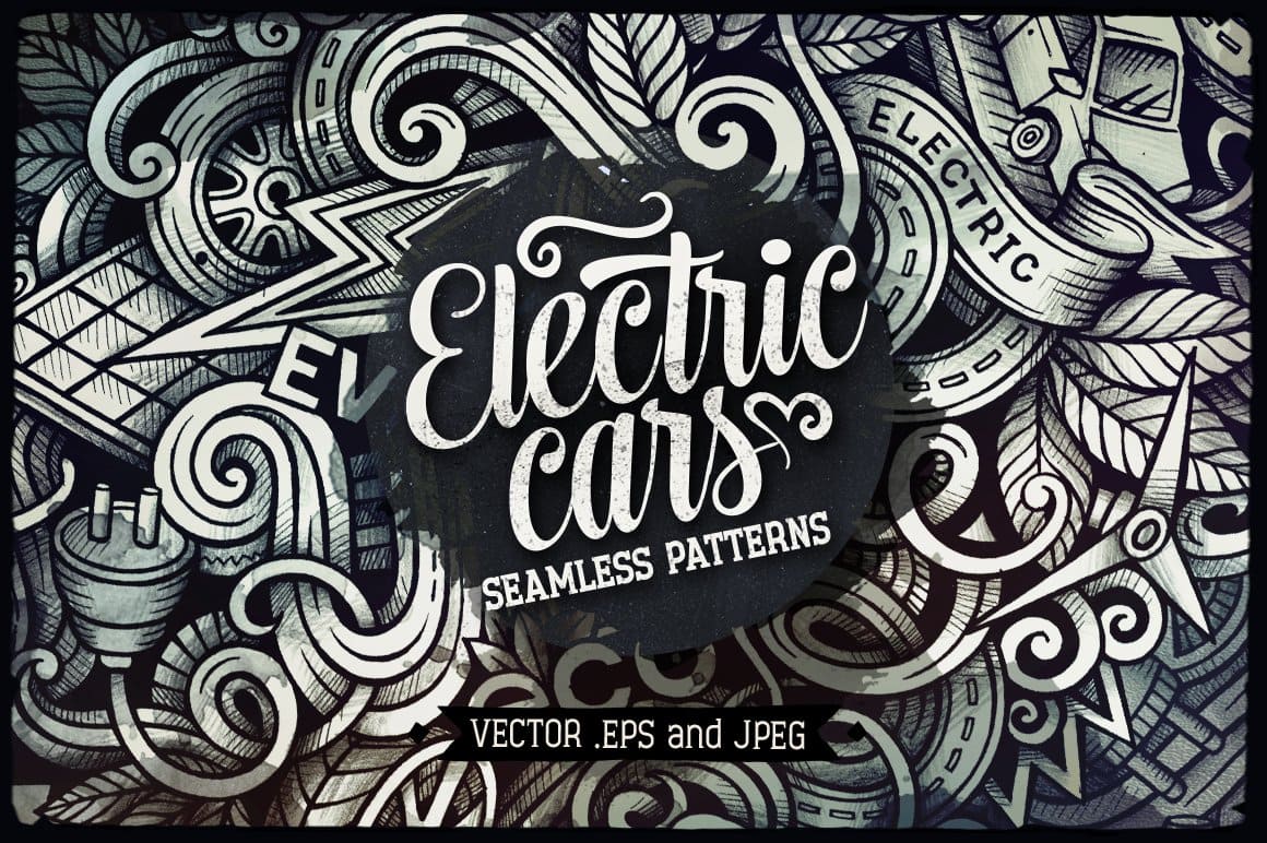 Electric Cars Graphics Patterns Preview 1.