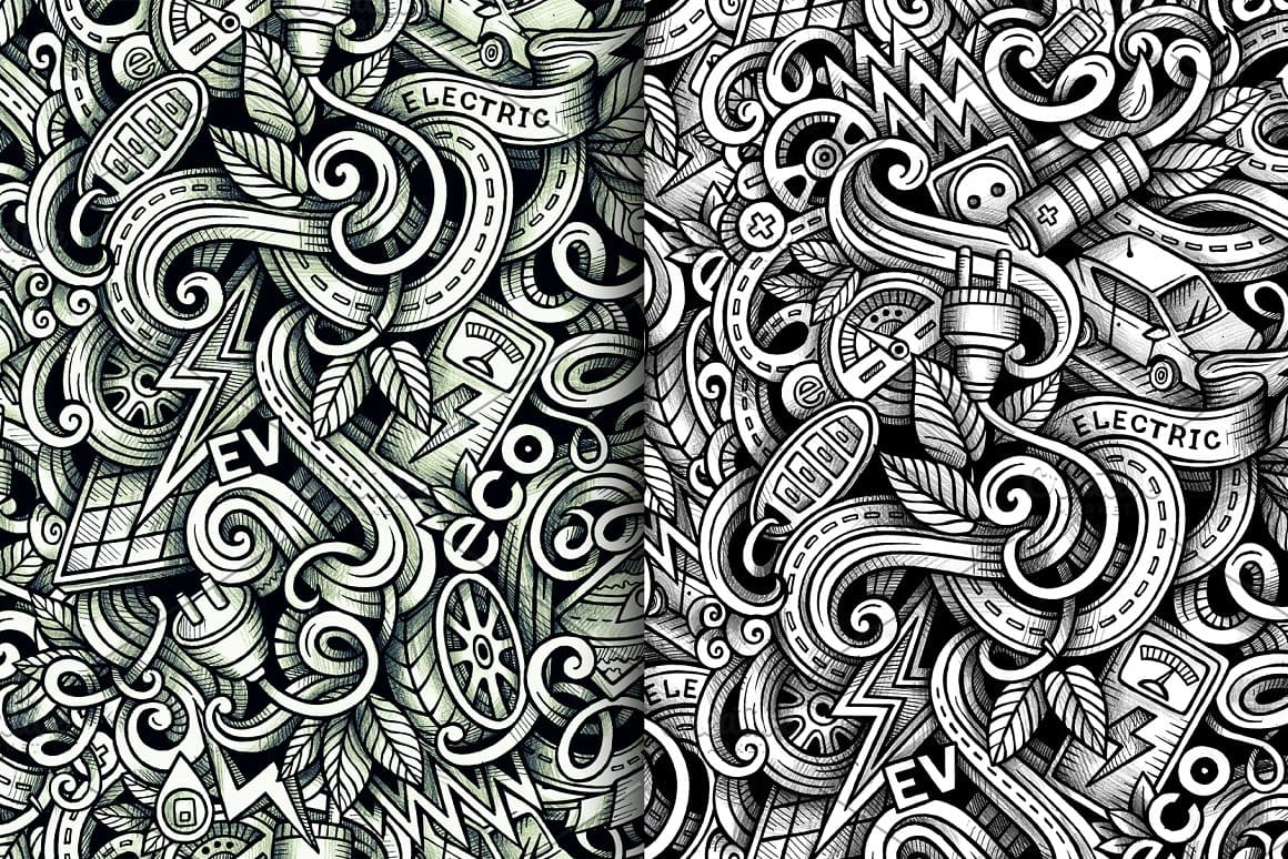 Electric Cars Graphics Patterns Preview 3.