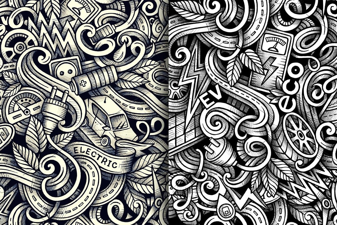 Electric Cars Graphics Patterns Preview 4.