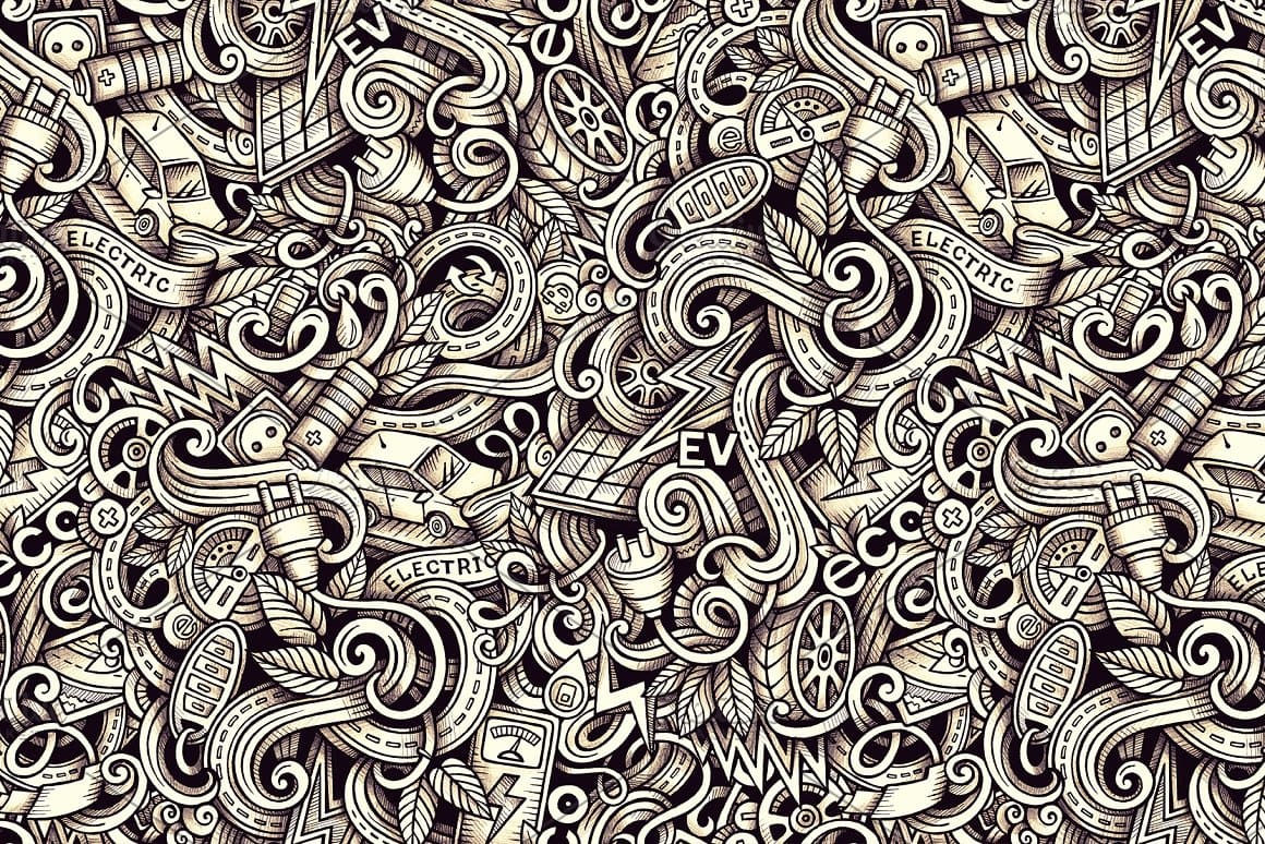 Electric Cars Graphics Patterns Preview 5.