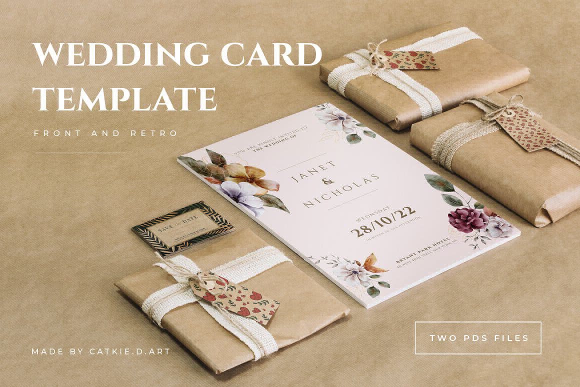 Elegant Floral Wedding Card Preview 1.