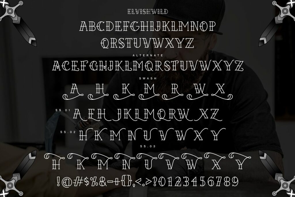 Elvishwild font alphabet.