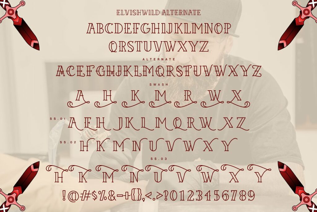 Elvishwild font alternative alphabet.