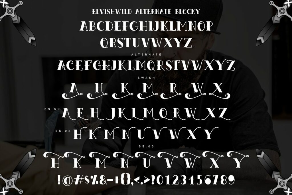 Elvishwild font alternative blocky alphabet.
