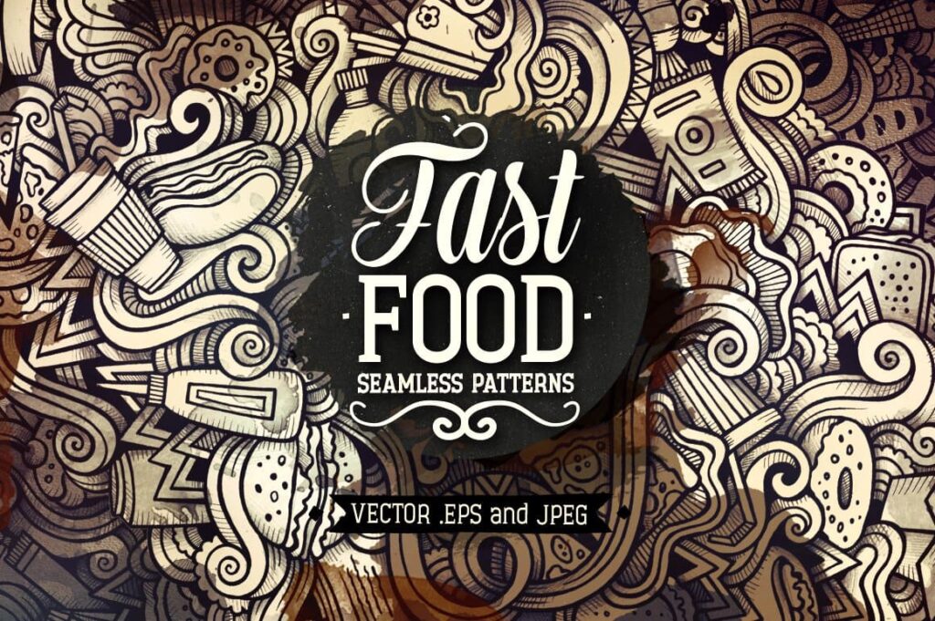 Fast Food Graphics Patterns – MasterBundles