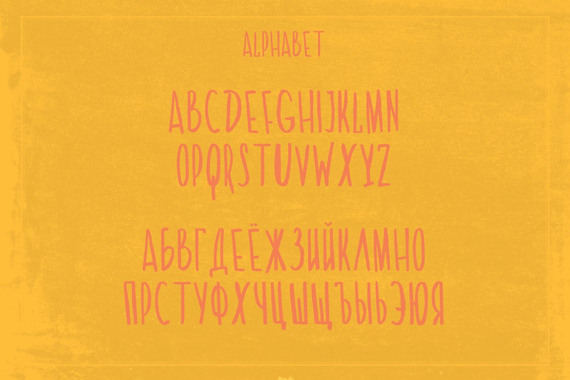 Alphabet preview using font.