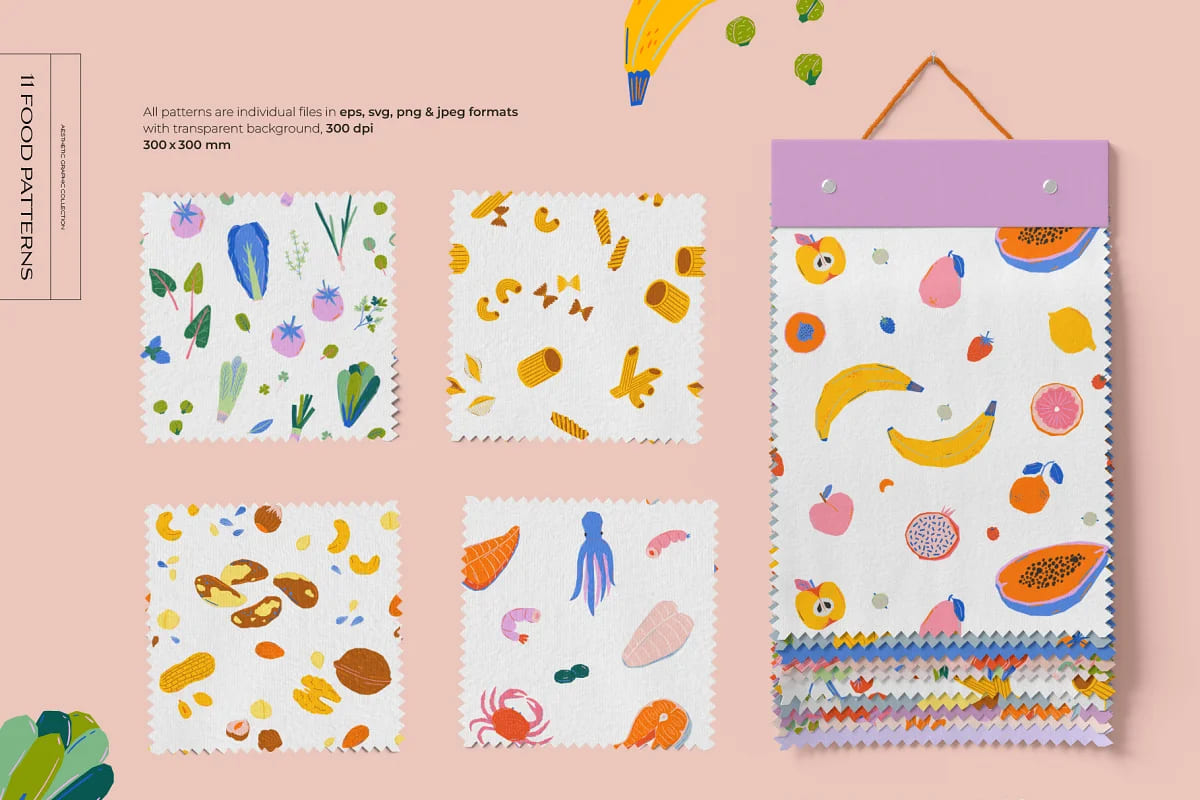 food aesthetic pack patterns.