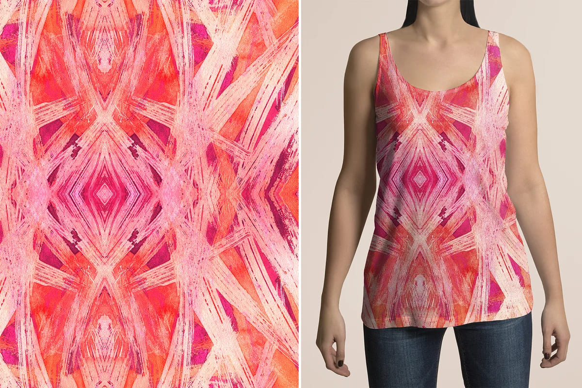 fractal watercolor pattern for clothes design.