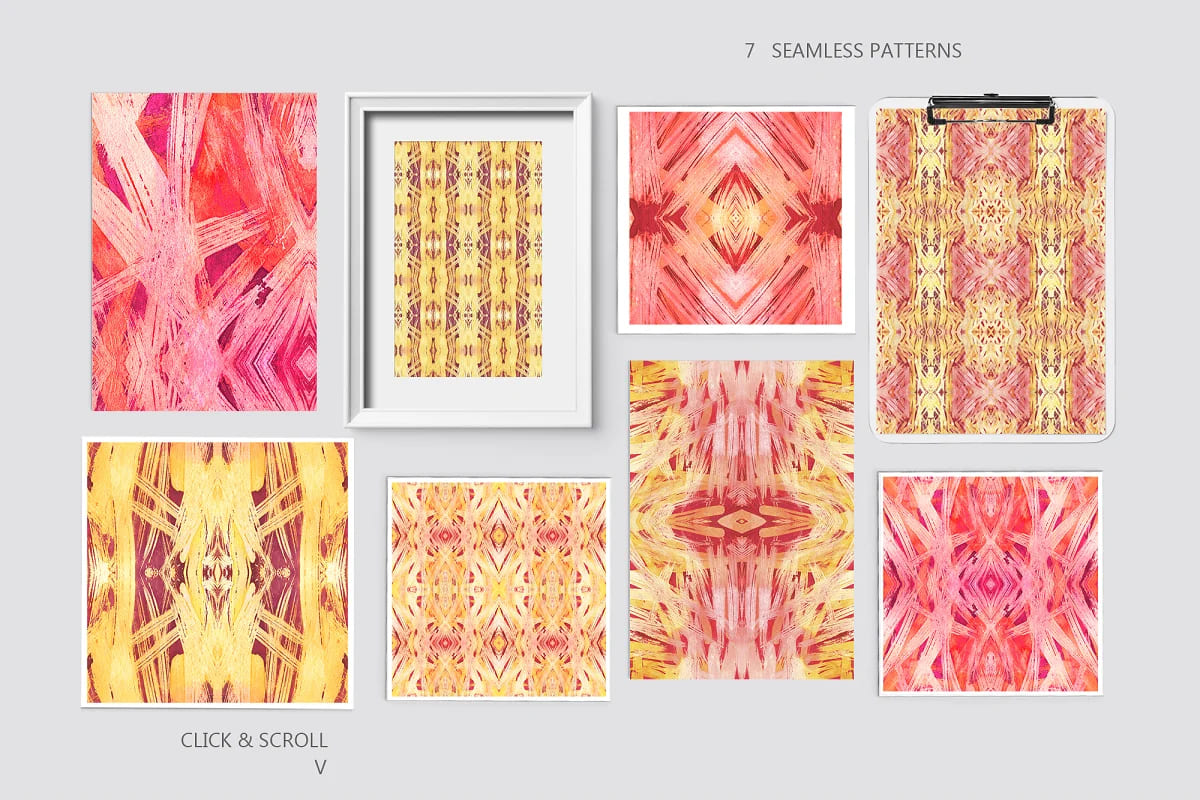 fractal watercolor seamless pattern.