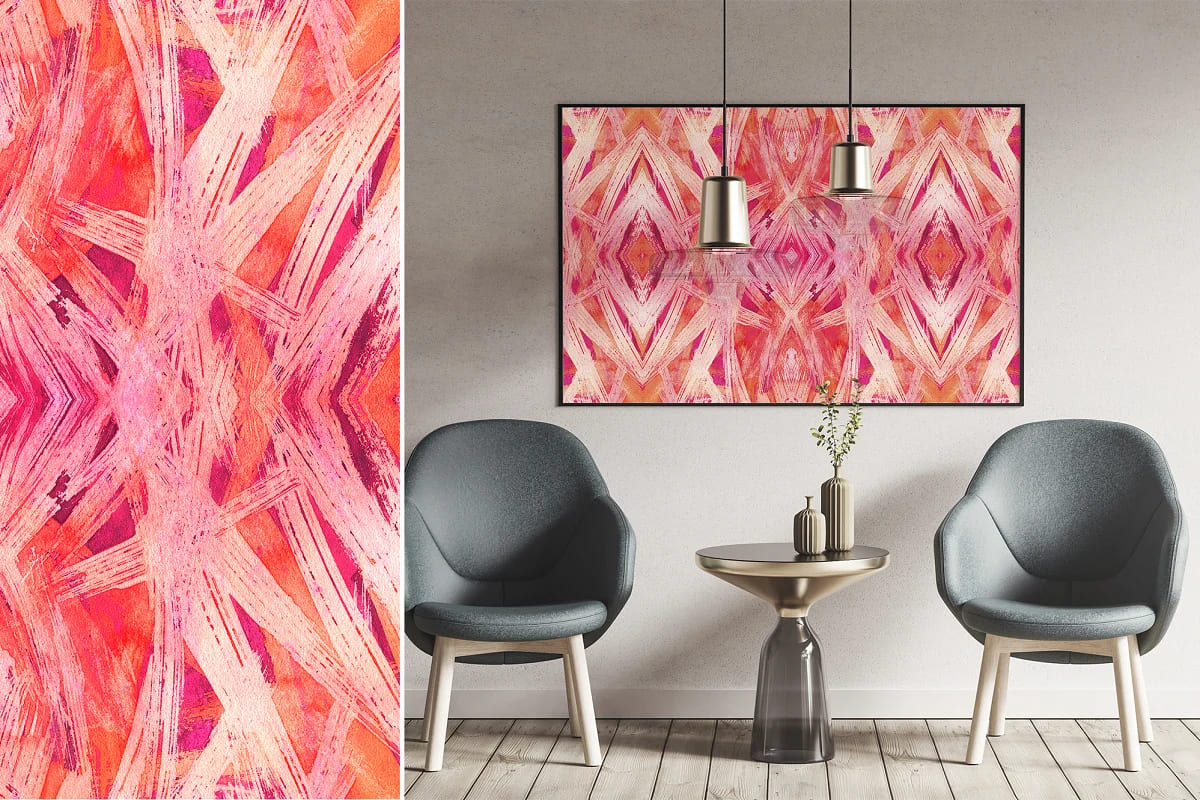 fractal watercolor pattern good for interior design.