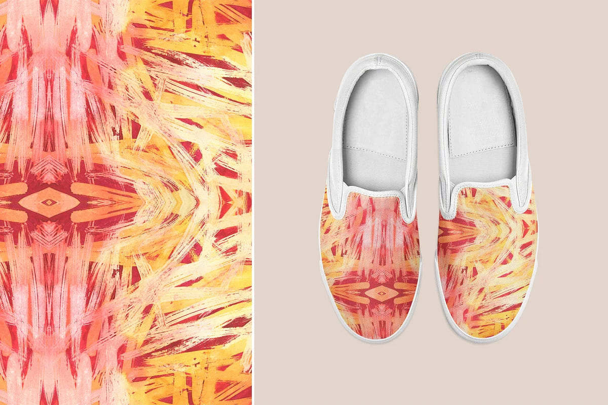 fractal watercolor pattern for shoes design.