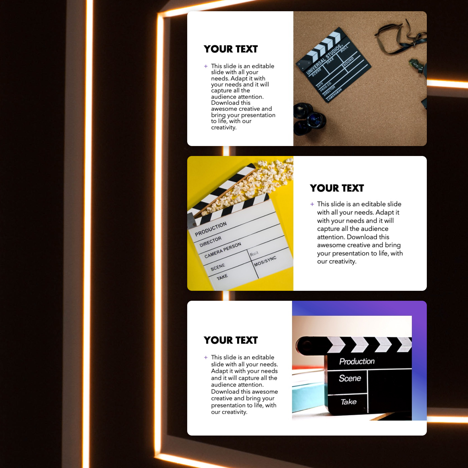 Preview movie themed powerpoint.