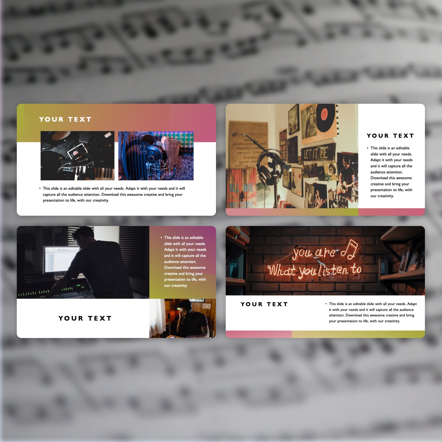 Music powerpoint tempalte for uses.