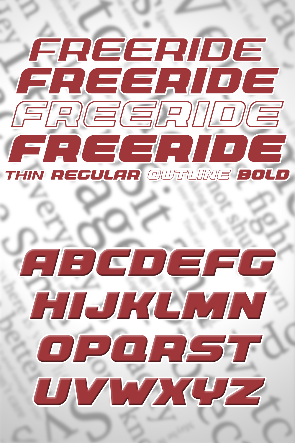Freeride font of pinterest.