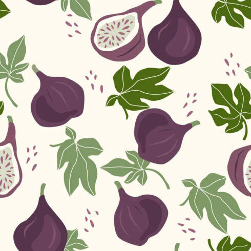 fruit 6 seamless patterns figs.