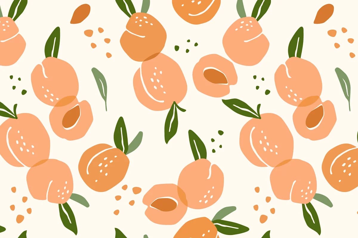 fruit 6 seamless patterns apricots.