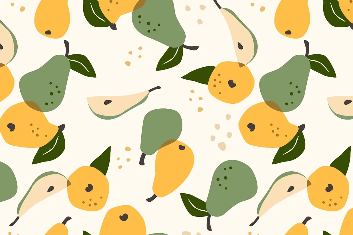 fruit 6 seamless patterns pears.