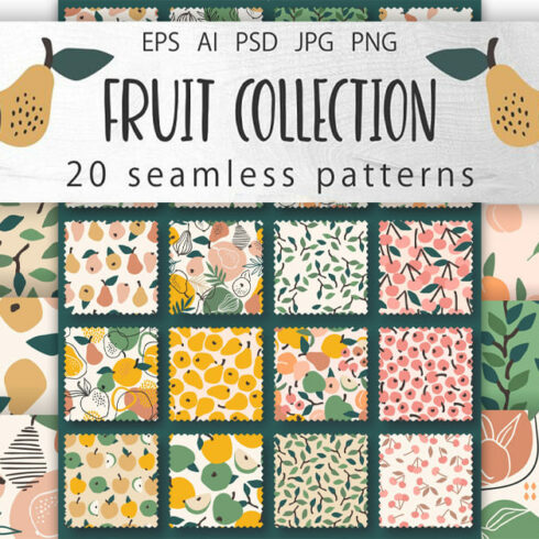 Fruit Collection 20 Patterns facebook image.