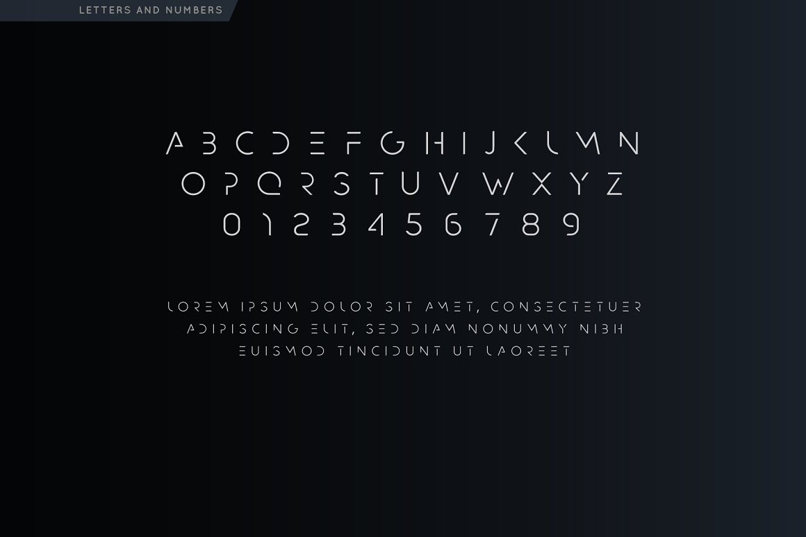 Preview of alphabet and numbers on a dark background.