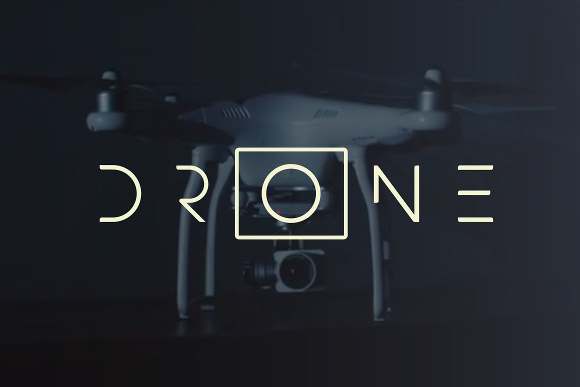 Font showing on drone background.