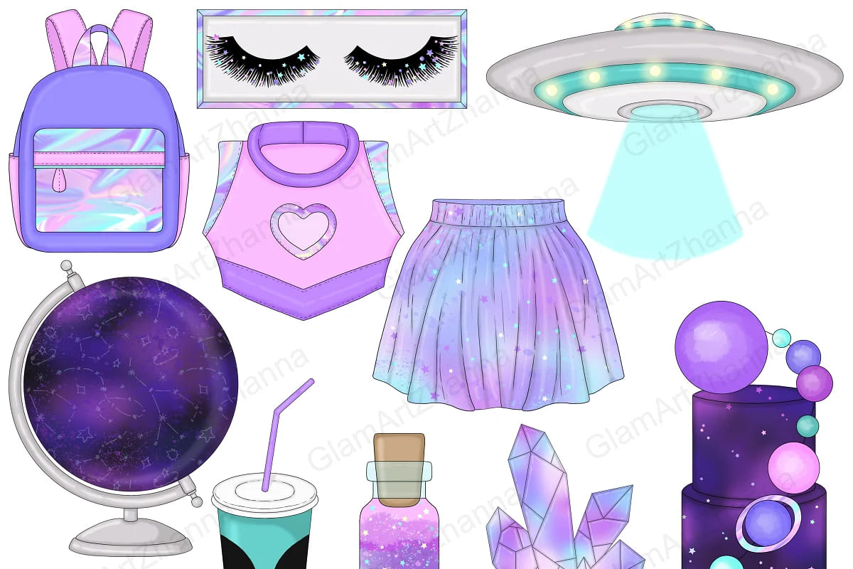 galaxy clipart set.