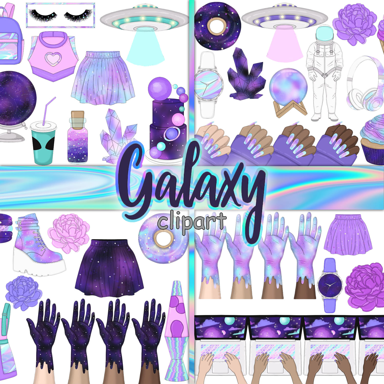 Galaxy Clipart cover image.