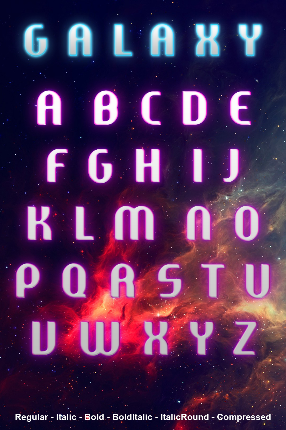 Galaxy font of pinterest.