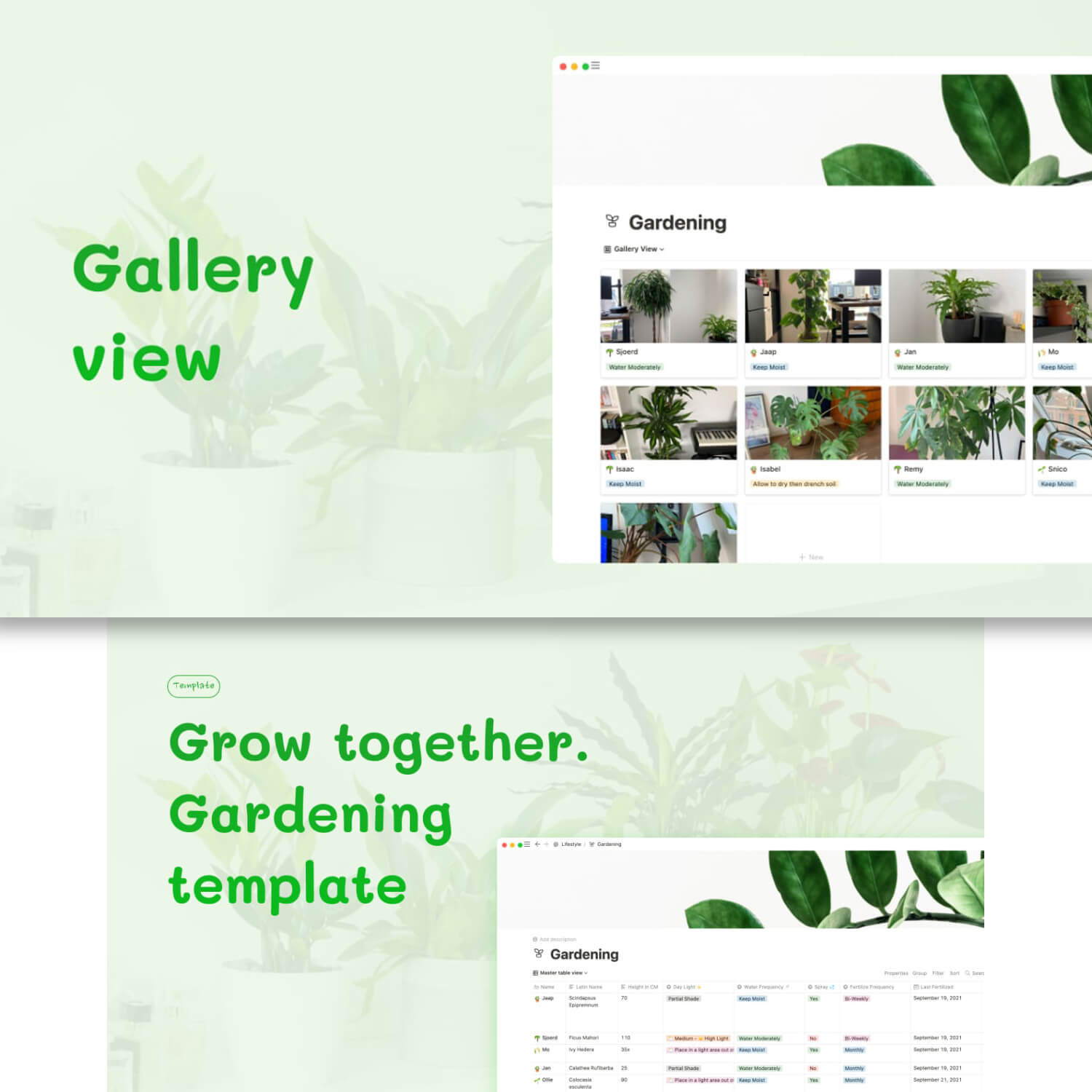 Grow together, gardening template.