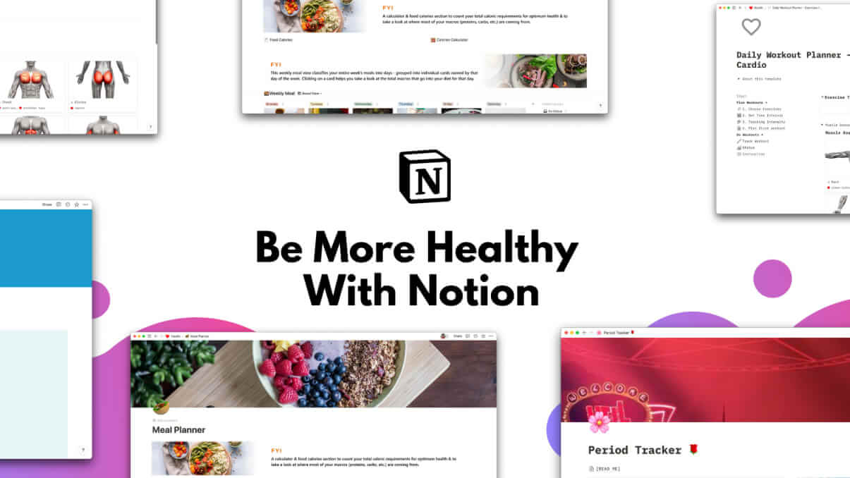 Inscription "Be more healthy with notion".