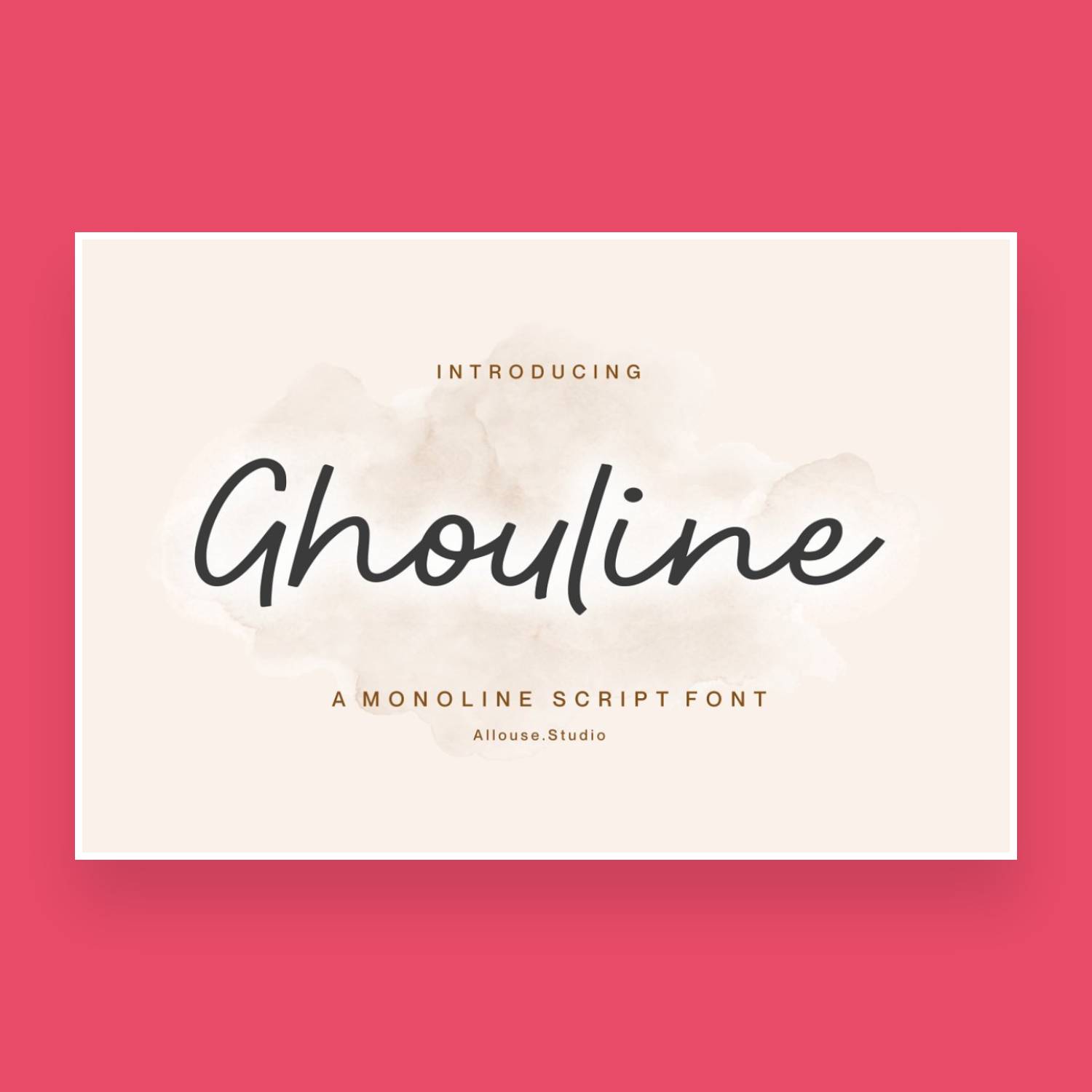Ghouline a monoline script font main cover.