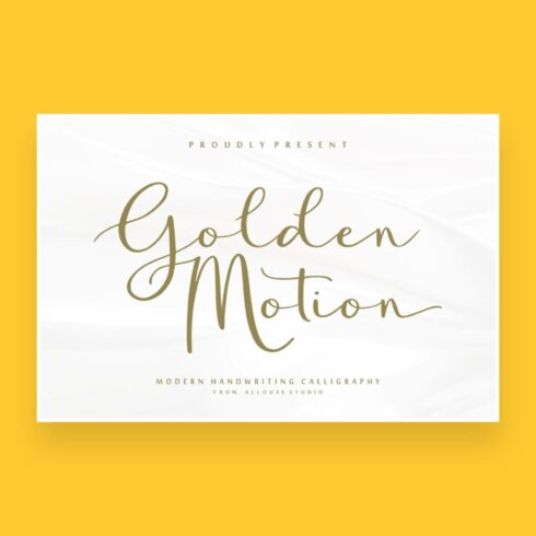 Golden motion font main cover.