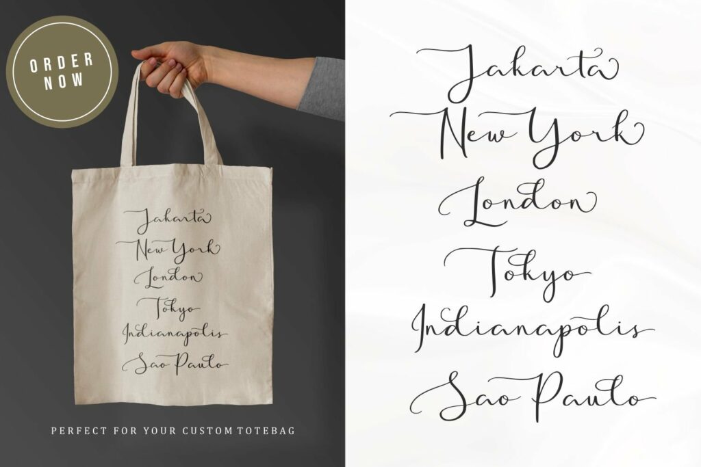 Golden motion font tot bag.