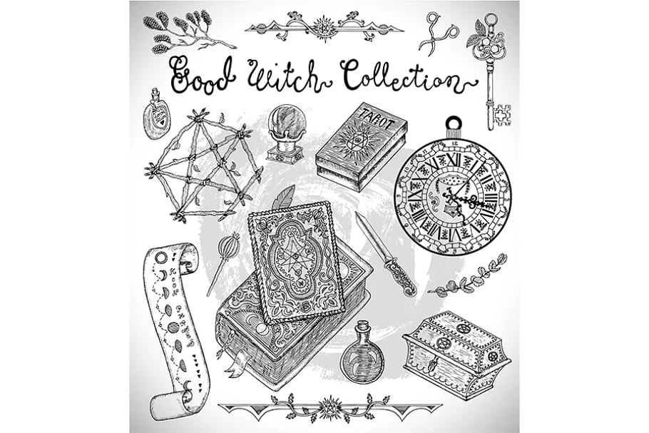 good witch collection clipart.
