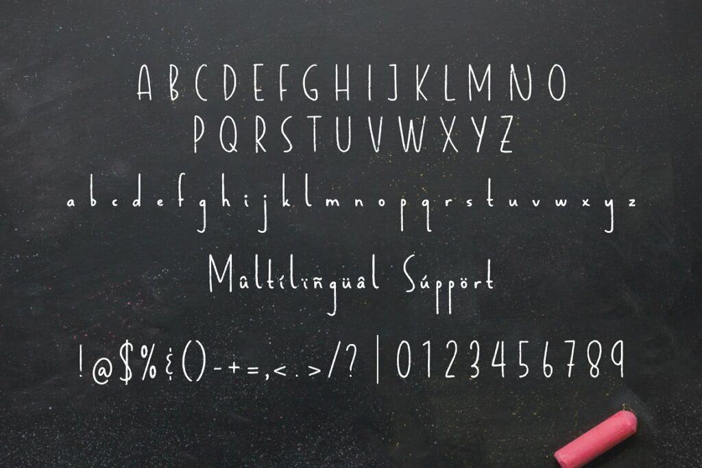 Gradechalky a tall chalk font alphabet.