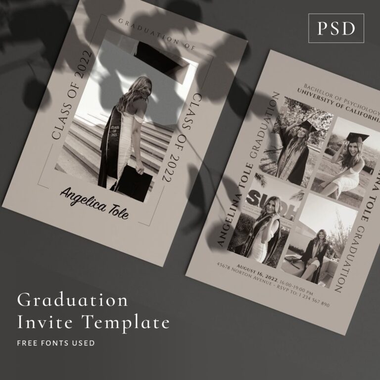 Graduation Invite Template (PSD) – MasterBundles